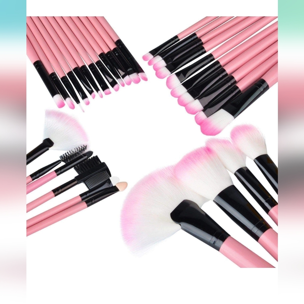 32 Piece proffessional MAKE Up Brush Set With Case Multi Purpose Brushes - Picture 7 of 7